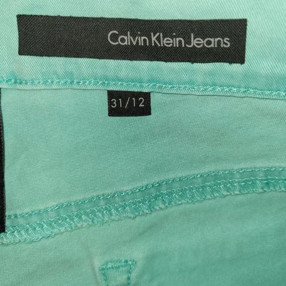 Calvin Klein Aqua Green Twill Jeans 12 - Picture 6 of 6